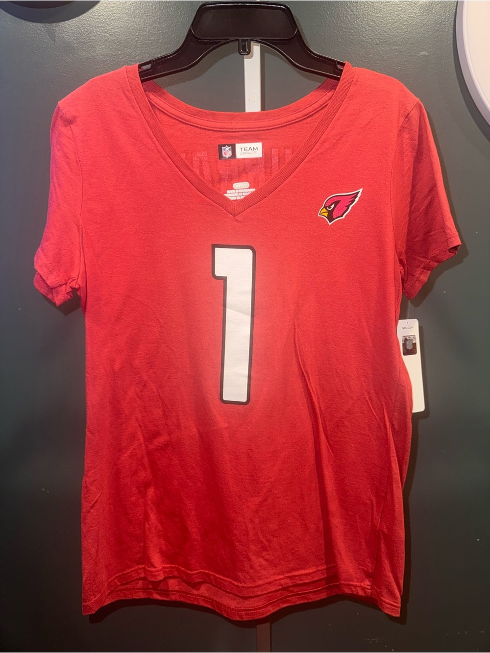 NFL Arizona Cardinals Red Number 1 V-Neck Tee